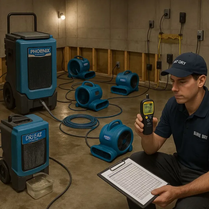 Structural Drying and Dehumidification process in Brighton, AL